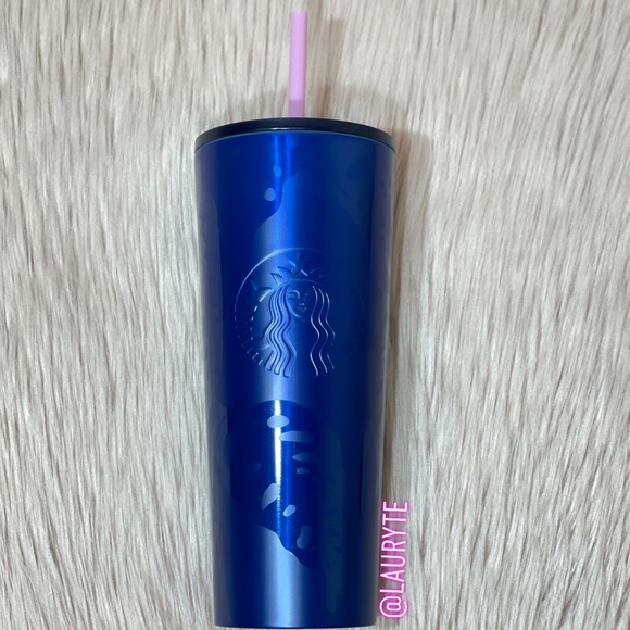 Starbucks Blue Stainless Glossy Monstera Leaf